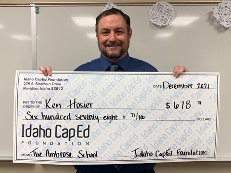 Ken Hosier - December 2021 Idaho CapEd Foundation Teacher Grant Winner