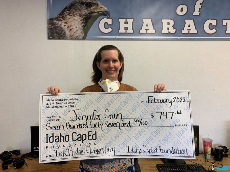 Jennifer Crain - February 2022 Idaho CapEd Foundation Teacher Grant Winner