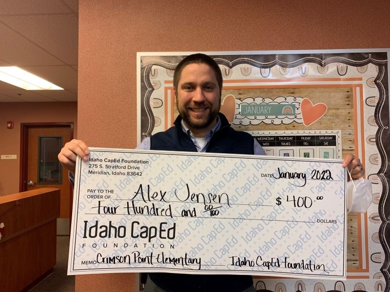Alex Jensen - January 2022 Idaho CapEd Foundation Teacher Grant Winner