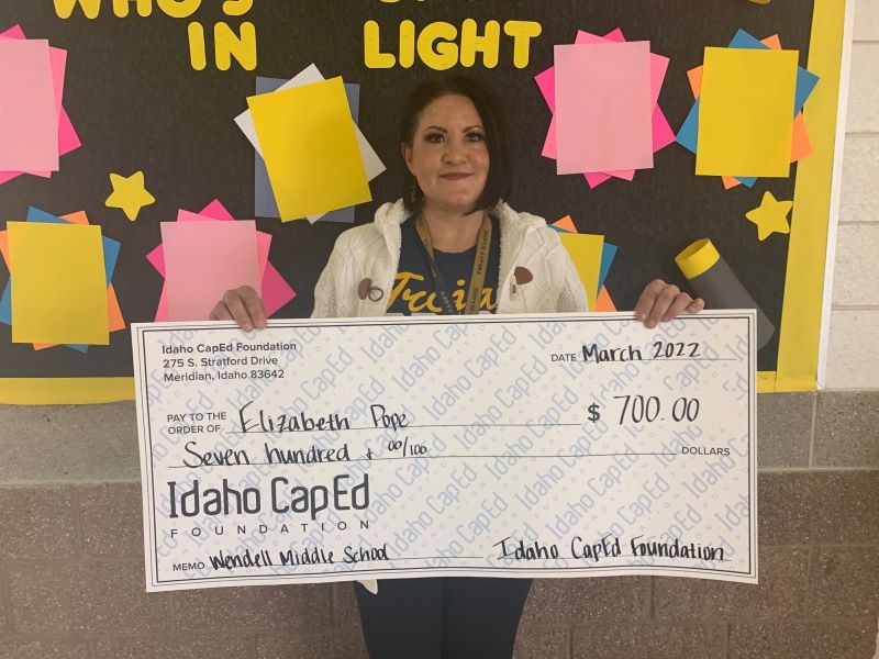 Elizabeth Pope - March 2022 Idaho CapEd Foundation Teacher Grant Winner