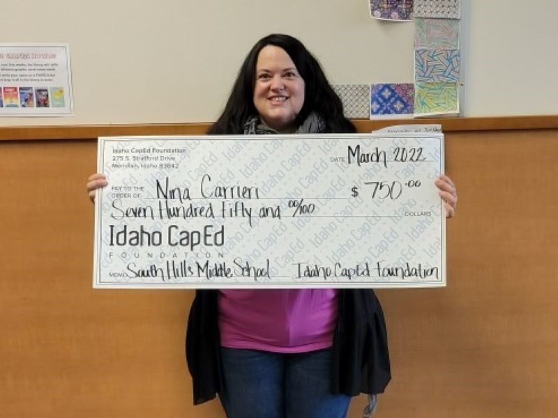 Nina Carrieri - March 2022 Idaho CapEd Foundation Teacher Grant Winner