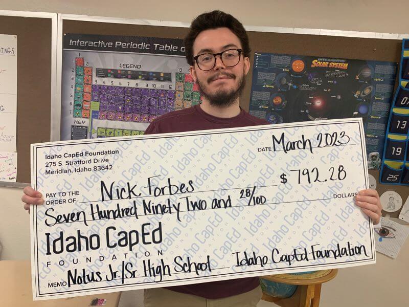 Nick Forbes - March 2023 Idaho CapEd Foundation Teacher Grant Winner