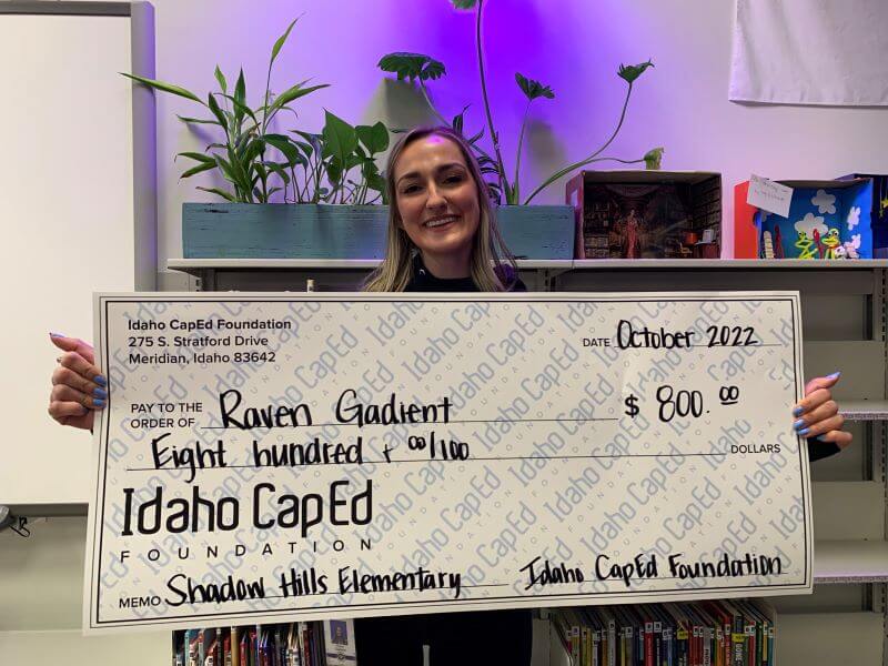 Raven Gadient - October 2022 Idaho CapEd Foundation Teacher Grant Winner