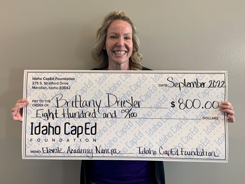 Brittany Driesler - September 2022 Idaho CapEd Foundation Teacher Grant Winner