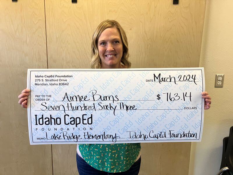 Aimee Burns - March 2024 Idaho CapEd Foundation Teacher Grant Winner