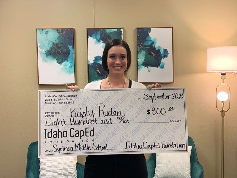 Kristy Rudan - September 2023 Idaho CapEd Foundation Teacher Grant Winner