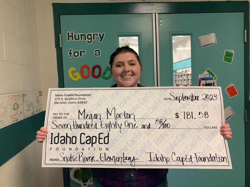 Megan Morton - September 2023 Idaho CapEd Foundation Teacher Grant Winner