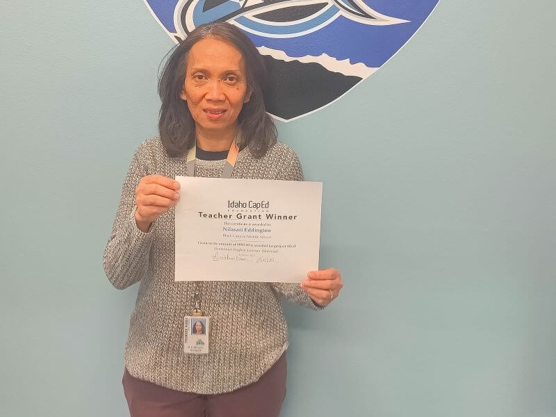 Nilasari Eddington - March 2025 Idaho CapEd Foundation Teacher Grant Winner