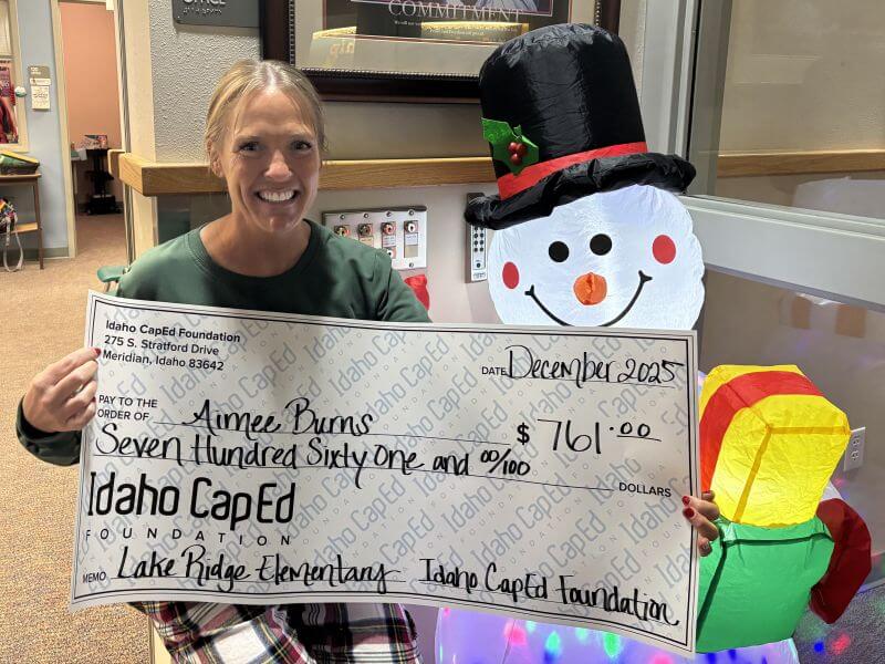 Aimee Burns - December 2025 Idaho CapEd Foundation Teacher Grant Winner