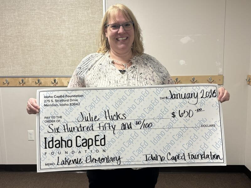 Julie Hicks - January 2026 Idaho CapEd Foundation Teacher Grant Winner