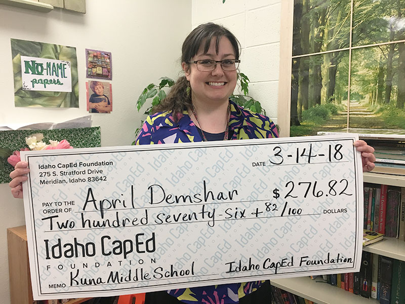April Demshar - Idaho CapEd Foundation Teacher Grant Winner