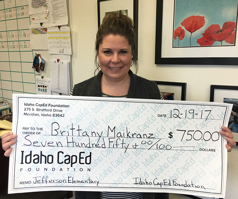 Brittany Maikranz - Idaho CapEd Foundation Teacher Grant Winner